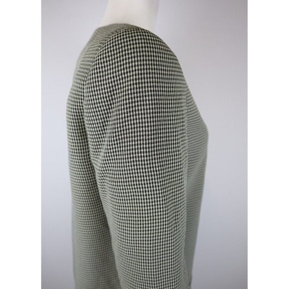 VINTAGE LIZ CLAIBORNE - WOMEN'S BLACK AND BEIGE PLAID BLAZER JACKET - SIZE 2P - Picture 6 of 13